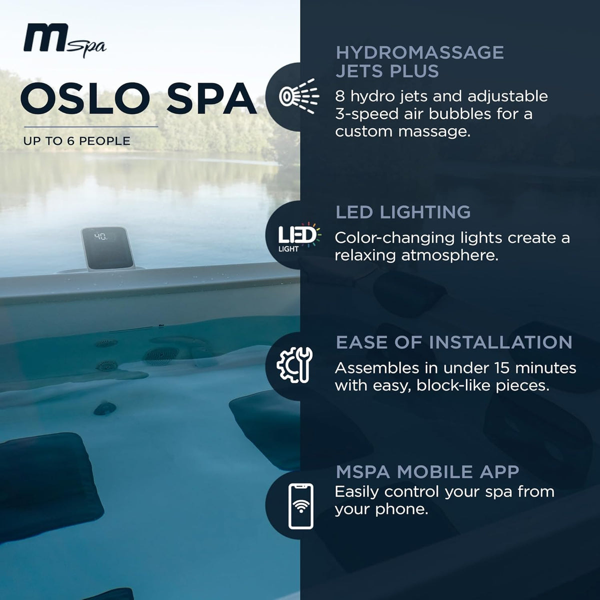 MSPA FRAME OSLO 2-6 Person Luxury Hot Tub Spa