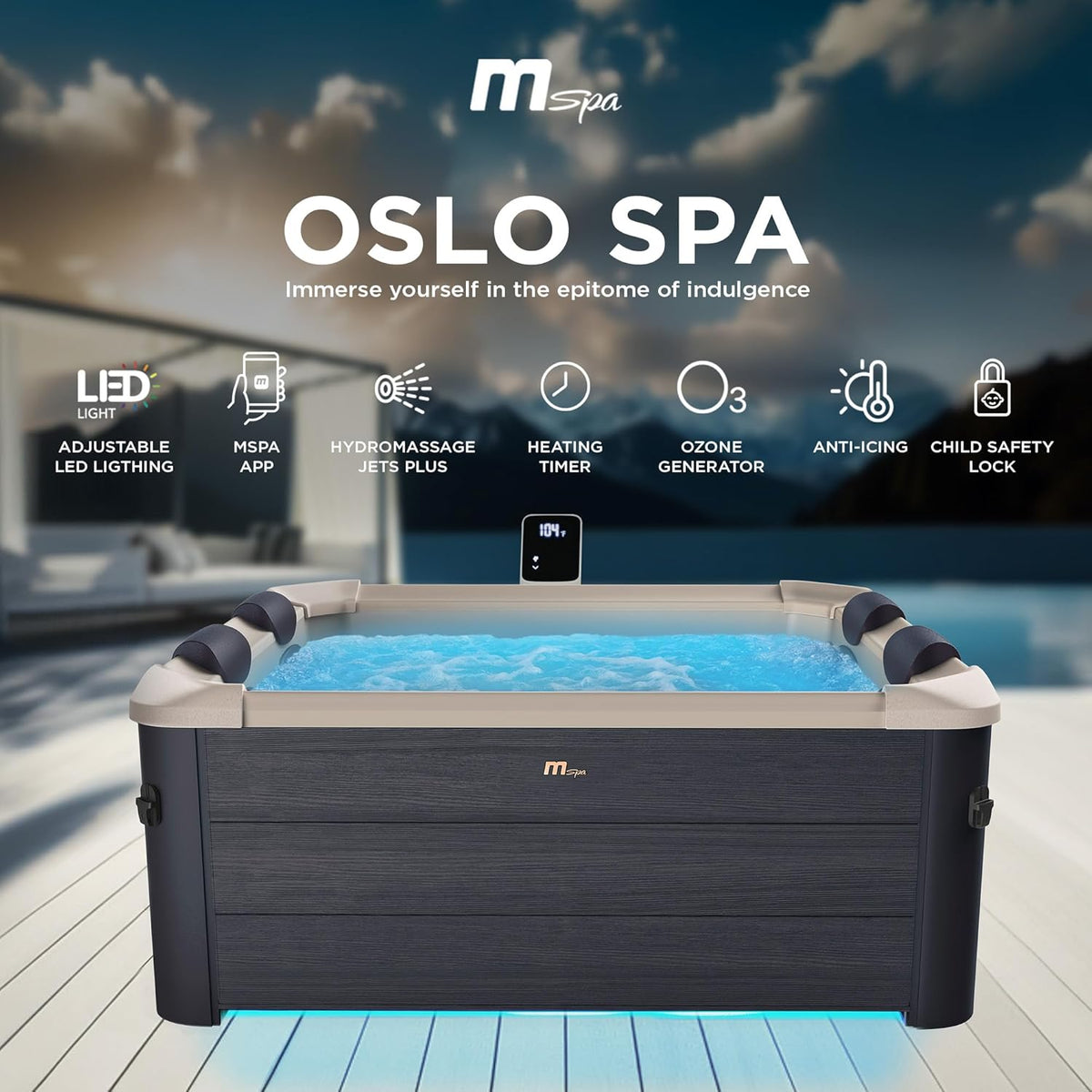MSPA FRAME OSLO 2-6 Person Luxury Hot Tub Spa