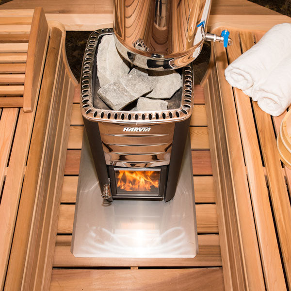 Out the top chimney kit with water tank and heat shield - Fitness Recovery Lab