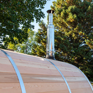 Out the top chimney kit with water tank and heat shield - Fitness Recovery Lab