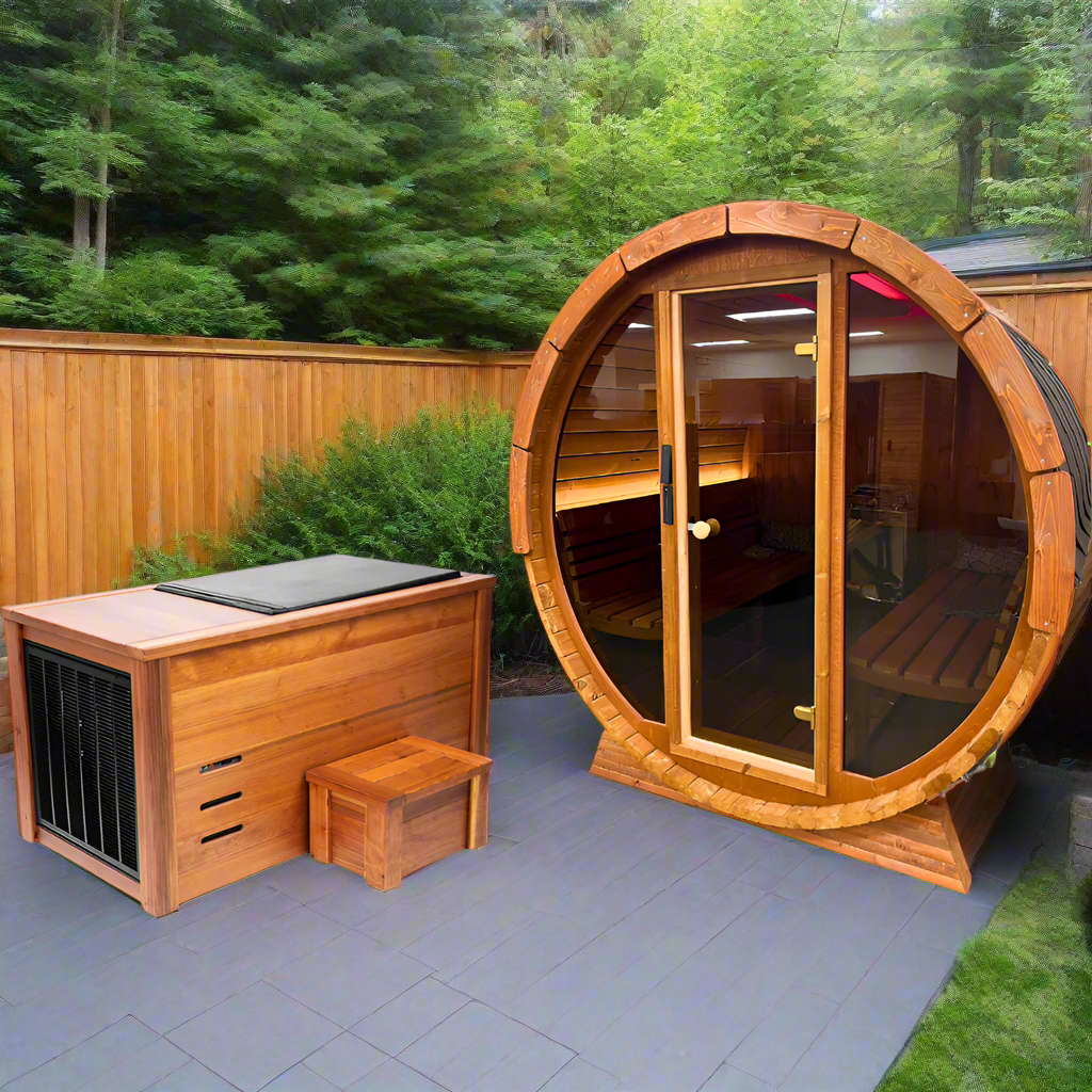 SaunaLife 4 Person 6&#39; Long Barrel Sauna | Ergo Model E7