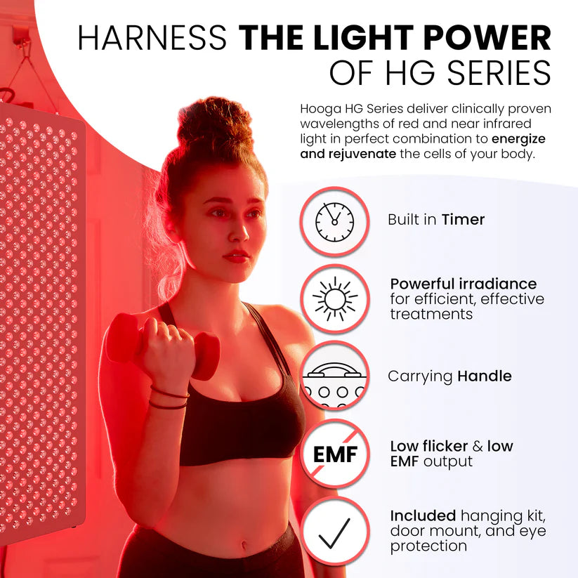 Hooga HG500 - Red Light Therapy Panel For Home, Office and Gym