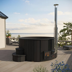 SaunaLife 2-6 Person Luxury Wood-Fired Hot Tub Spa | Model S4B/S4N