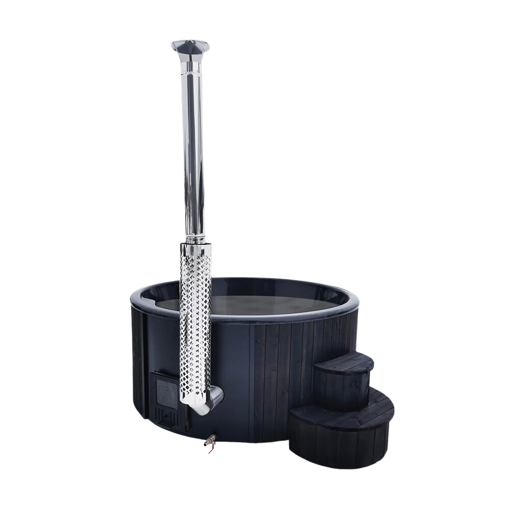 SaunaLife 2-6 Person Luxury Wood-Fired Hot Tub Spa | Model S4B/S4N