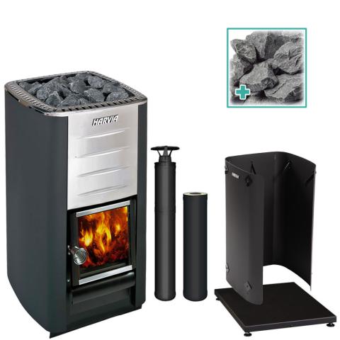 Harvia M3 Wood Burning Sauna Stove / Heater with Chimney Kit - 16.5kW - Fitness Recovery Lab