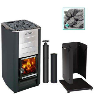 Harvia M3 Wood Burning Sauna Stove / Heater with Chimney Kit - 16.5kW