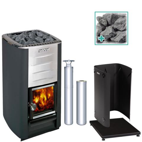 Harvia M3 Wood Burning Sauna Stove / Heater with Chimney Kit - 16.5kW - Fitness Recovery Lab