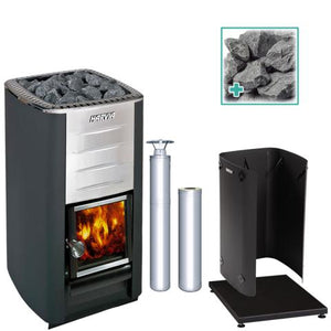 Harvia M3 Wood Burning Sauna Stove / Heater with Chimney Kit - 16.5kW