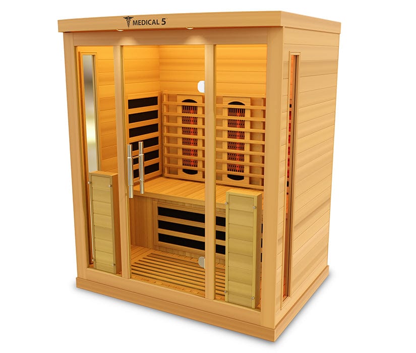 Medical Breakthrough Saunas - Medical 5 Version 2.0 Full Spectrum 3 Person Indoor Infrared Sauna - Fitness Recovery Lab