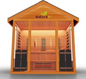 Medical Breakthrough Saunas - Nature 9 Plus 6 Person Hybrid Steam And Infrared Outdoor Sauna