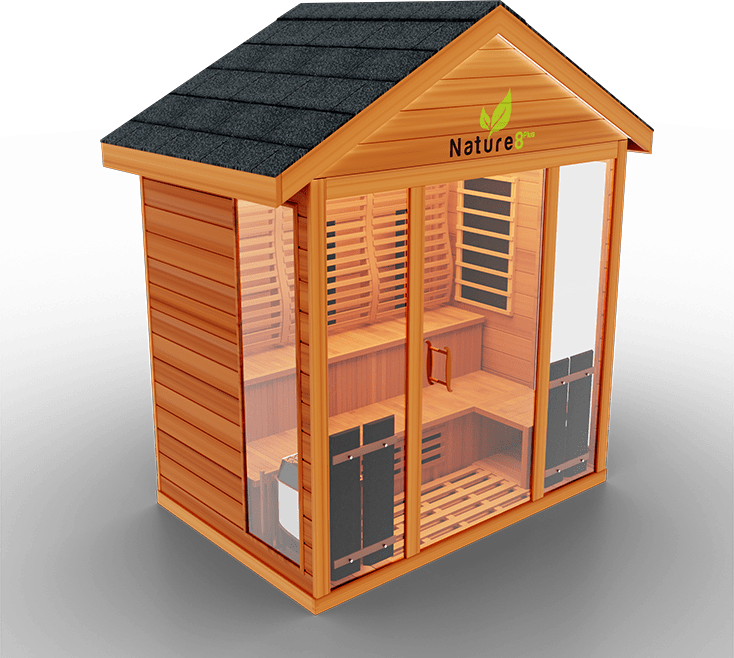 Medical Breakthrough Saunas - Nature 8 Plus - 4 Person Hybrid Steam And Infrared Outdoor Sauna - Fitness Recovery Lab
