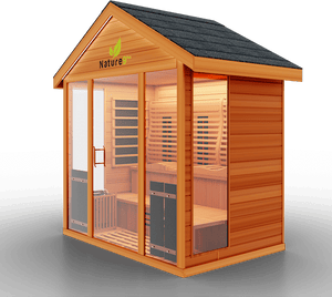 Medical Breakthrough Saunas - Nature 9 Plus 6 Person Hybrid Steam And Infrared Outdoor Sauna - Fitness Recovery Lab