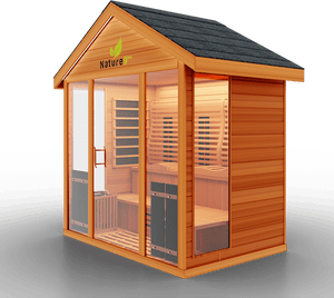 Medical Breakthrough Saunas - Nature 9 Plus 6 Person Hybrid Steam And Infrared Outdoor Sauna
