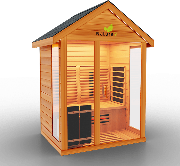 Medical Breakthrough Saunas - Nature 7 - 3 Person Hybrid Steam And Infrared Outdoor Sauna - Fitness Recovery Lab