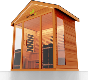 Medical Breakthrough Saunas - Nature 8 Plus - 4 Person Hybrid Steam And Infrared Outdoor Sauna - Fitness Recovery Lab