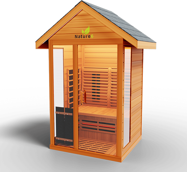 Medical Breakthrough Saunas - Nature 6 - 2 Person Hybrid Steam And Infrared Outdoor Sauna - Fitness Recovery Lab