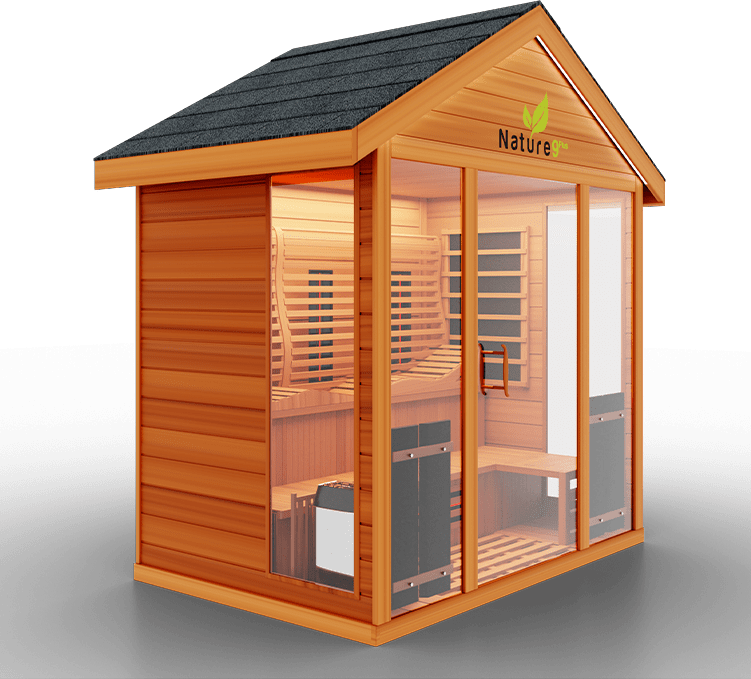 Medical Breakthrough Saunas - Nature 9 Plus 6 Person Hybrid Steam And Infrared Outdoor Sauna - Fitness Recovery Lab