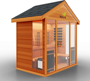 Medical Breakthrough Saunas - Nature 9 Plus 6 Person Hybrid Steam And Infrared Outdoor Sauna