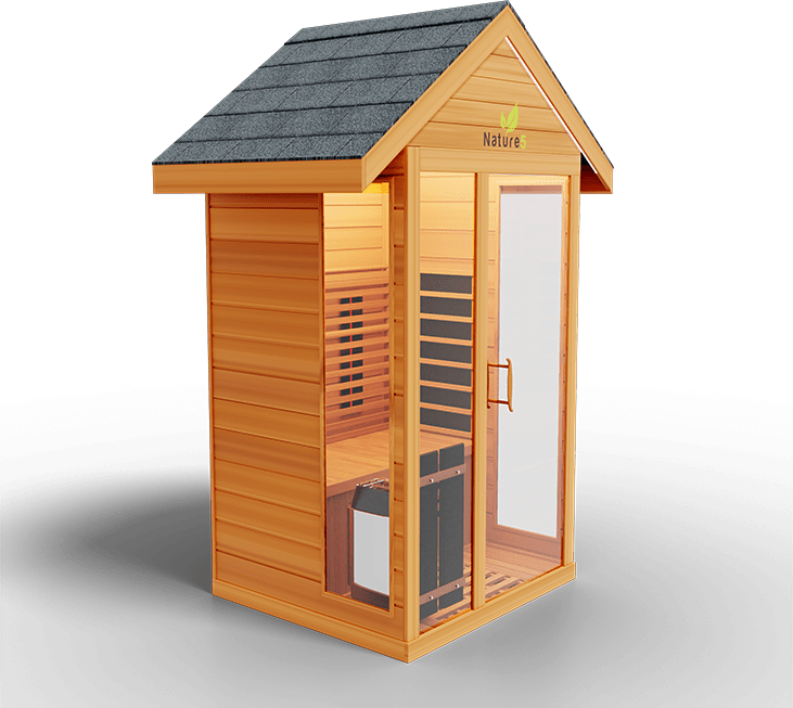 Medical Breakthrough Saunas - Nature 5 - 1 Person Hybrid Steam And Infrared Outdoor Sauna - Fitness Recovery Lab