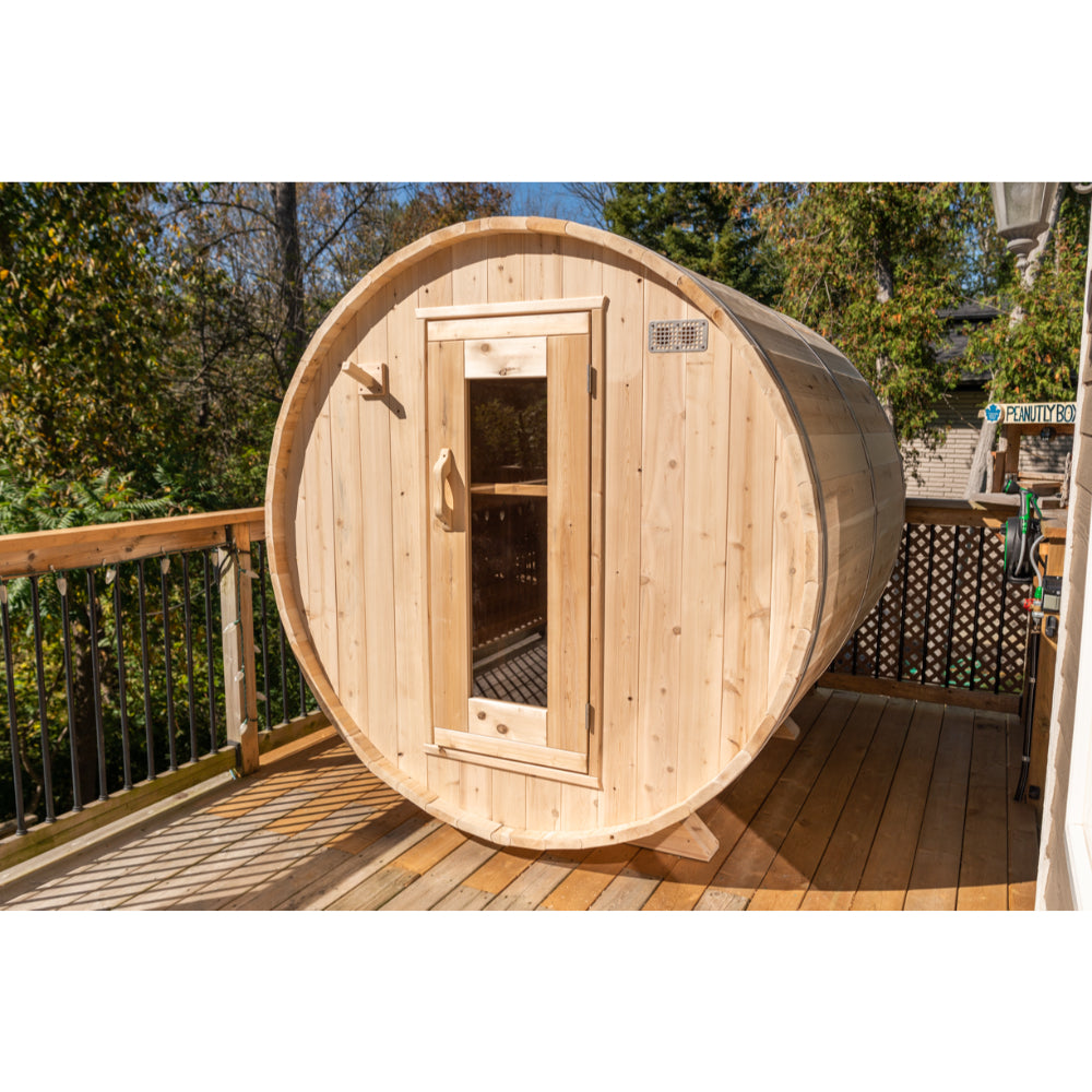 Dundalk Harmony Barrel Sauna | 2-4 persons (CTC22W) - Fitness Recovery Lab