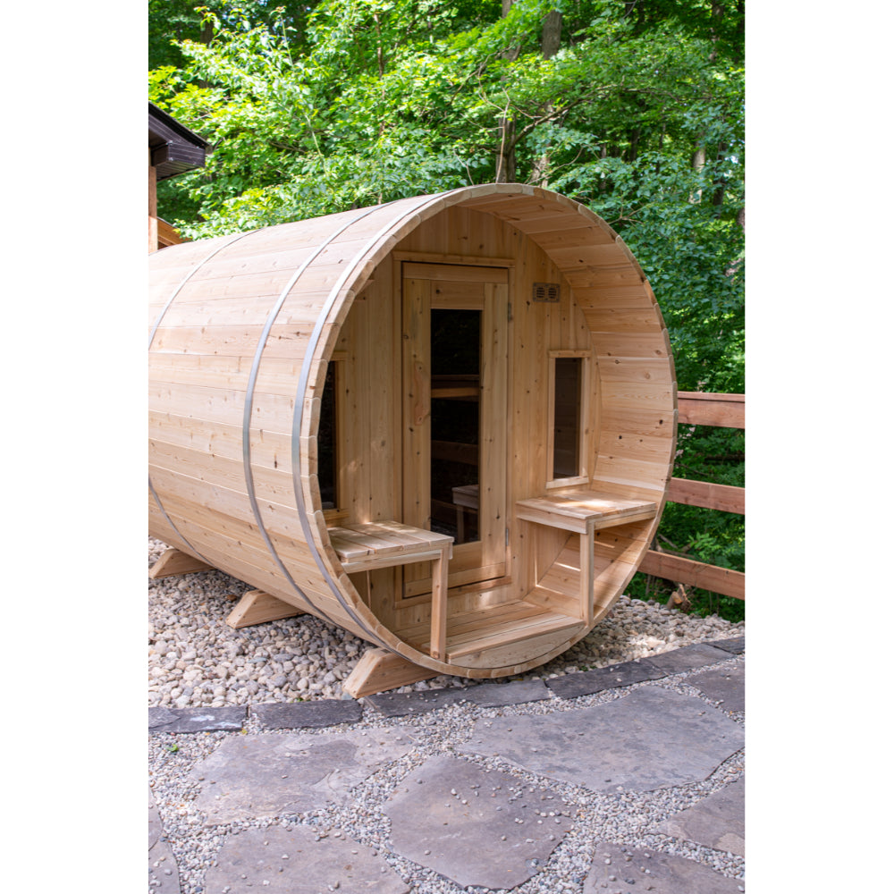 Dundalk Tranquility Barrel Sauna | 6-8 persons (CTC2345W) - Fitness Recovery Lab