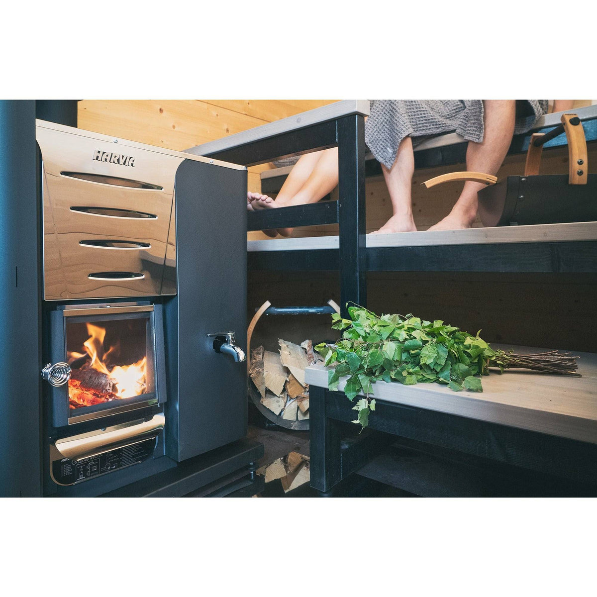 Harvia Pro 20 RS Wood-Burning Sauna Stove / Heater w/ Water Tank - Fitness Recovery Lab