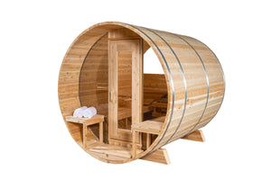 Dundalk Tranquility Barrel Sauna w/ Panoramic Glass 4-8 Persons - Fitness Recovery Lab