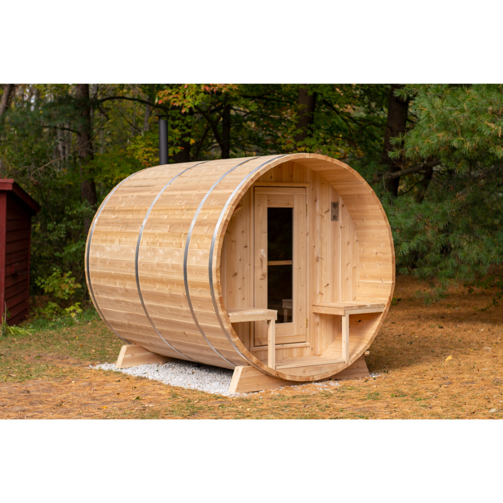 Dundalk Serenity Barrel Sauna | 2-4 persons (CTC2245W) - Fitness Recovery Lab