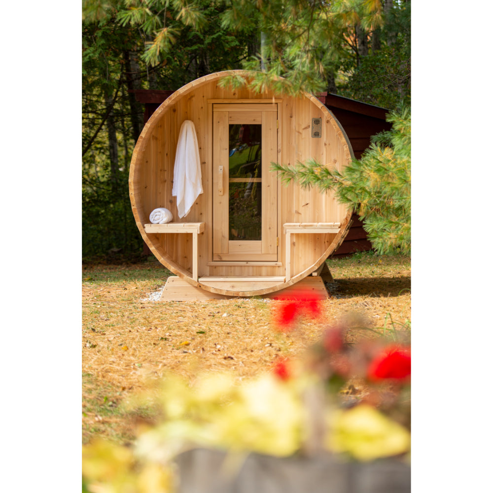 Dundalk Serenity Barrel Sauna | 2-4 persons (CTC2245W) - Fitness Recovery Lab