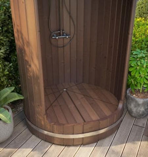 SaunaLife Barrel Outdoor Shower Model R3 | Rain Series