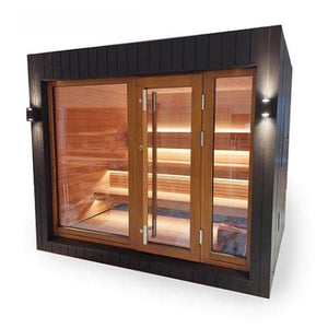 SaunaLife Model Outdoor Premium Designer Sauna G7S with Bluetooth | Garden Series
