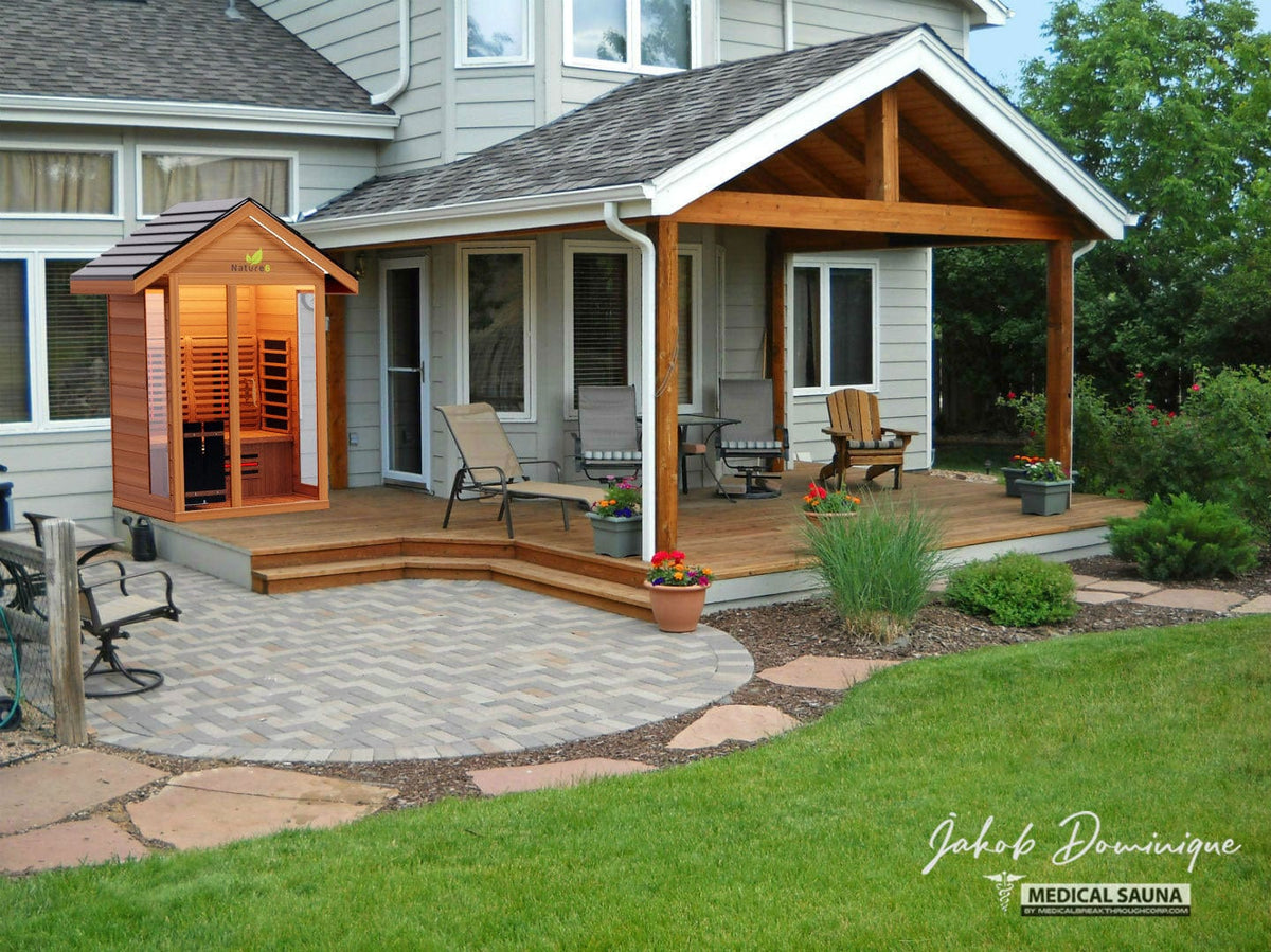 Medical Breakthrough Saunas - Nature 6 - 2 Person Hybrid Steam And Infrared Outdoor Sauna - Fitness Recovery Lab