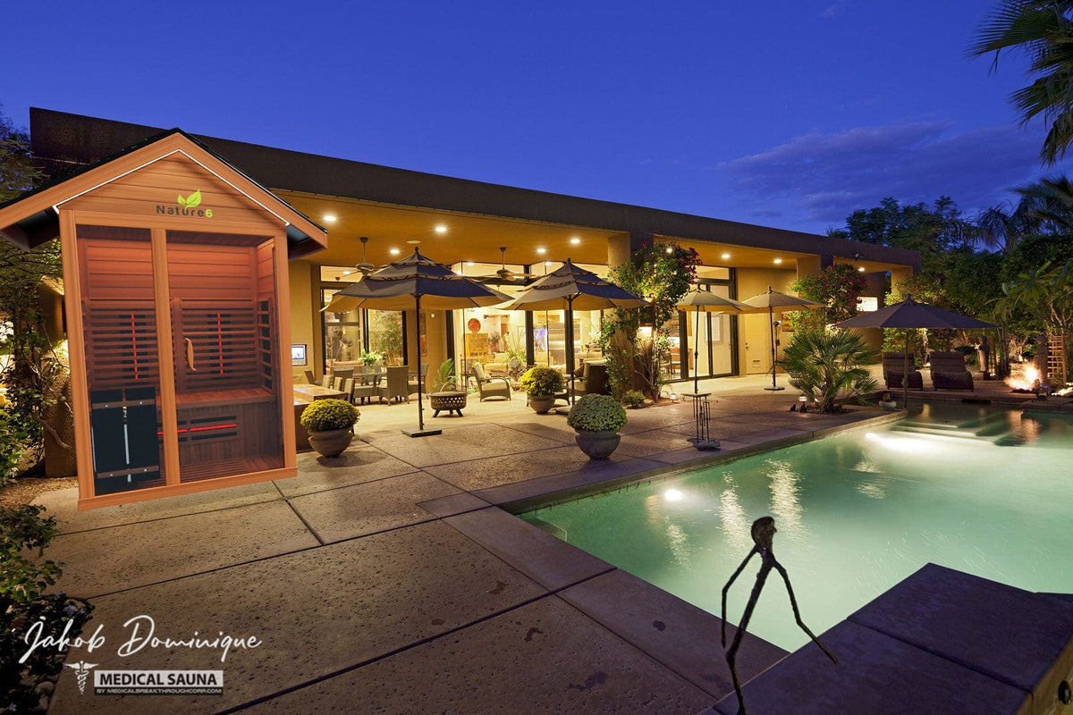 Medical Breakthrough Saunas - Nature 6 - 2 Person Hybrid Steam And Infrared Outdoor Sauna - Fitness Recovery Lab