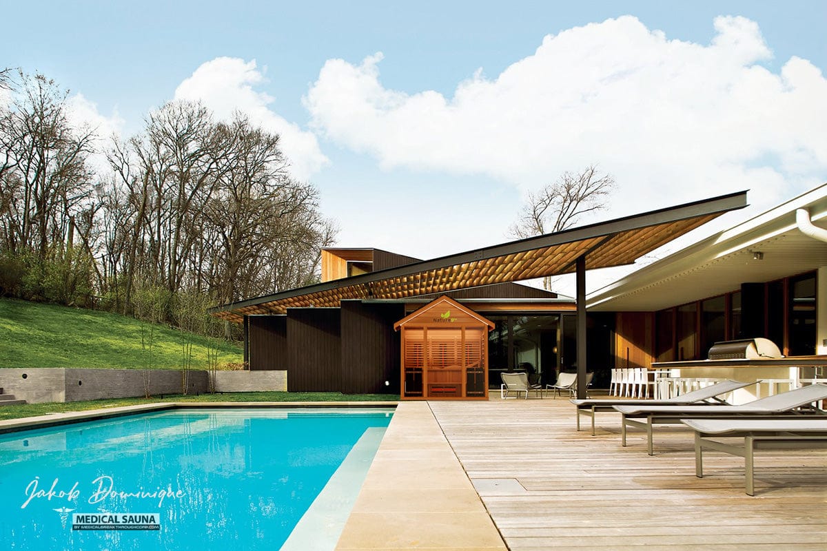 Medical Breakthrough Saunas - Nature 9 Plus 6 Person Hybrid Steam And Infrared Outdoor Sauna - Fitness Recovery Lab