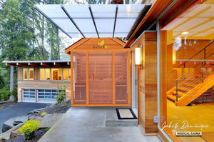 Medical Breakthrough Saunas - Nature 9 Plus 6 Person Hybrid Steam And Infrared Outdoor Sauna - Fitness Recovery Lab