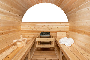 Dundalk Tranquility Barrel Sauna w/ Panoramic Glass 4-8 Persons - Fitness Recovery Lab