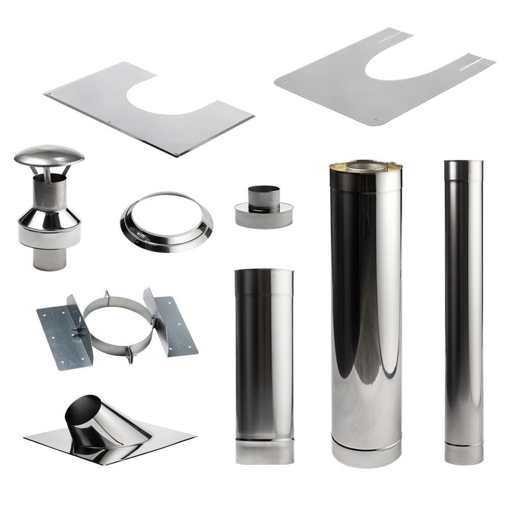 HUUM Through-Ceiling Chimney Kit, For Wood Stove